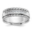 14k White Gold with Black Rhodium Men's Polished Satin and Grooved 1/5 Carat AA Quality Diamond Ring - Sophia Jewelers