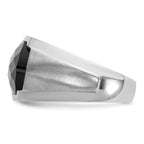 14k White Gold Men's Polished and Satin Gemstone Ring Mounting, Mounting Only - Sophia Jewelers