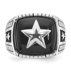 14k White Gold Mens Cushion Onyx Star Ring Mounting, Mounting Only - Sophia Jewelers