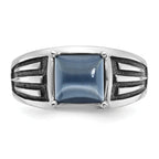 14k White Gold Mens Square Gemstone Ring Mounting, Mounting Only - Sophia Jewelers