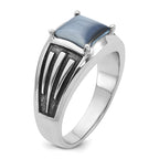14k White Gold Mens Square Gemstone Ring Mounting, Mounting Only - Sophia Jewelers