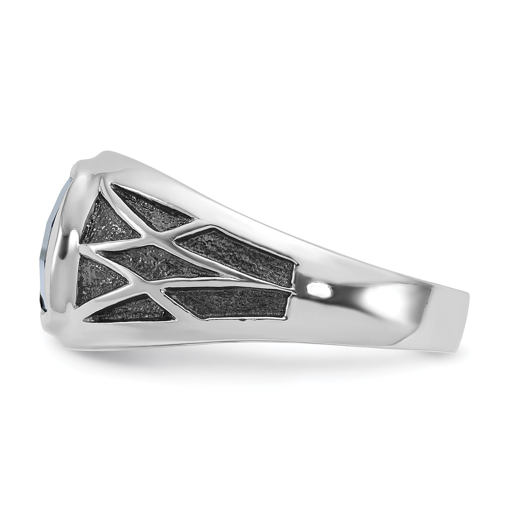 14k White Gold Mens Square Gemstone Ring Mounting, Mounting Only - Sophia Jewelers