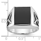 14k White Gold Mens Rectangle Onyx Ring Mounting, Mounting Only - Sophia Jewelers
