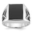14k White Gold with Black Rhodium Mens Rectangle Onyx Complete Ring - Sophia Jewelers