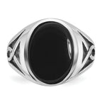 14k White Gold Mens Oval Gemstone Ring Mounting, Mounting Only - Sophia Jewelers