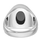 14k White Gold Mens Oval Gemstone Ring Mounting, Mounting Only - Sophia Jewelers