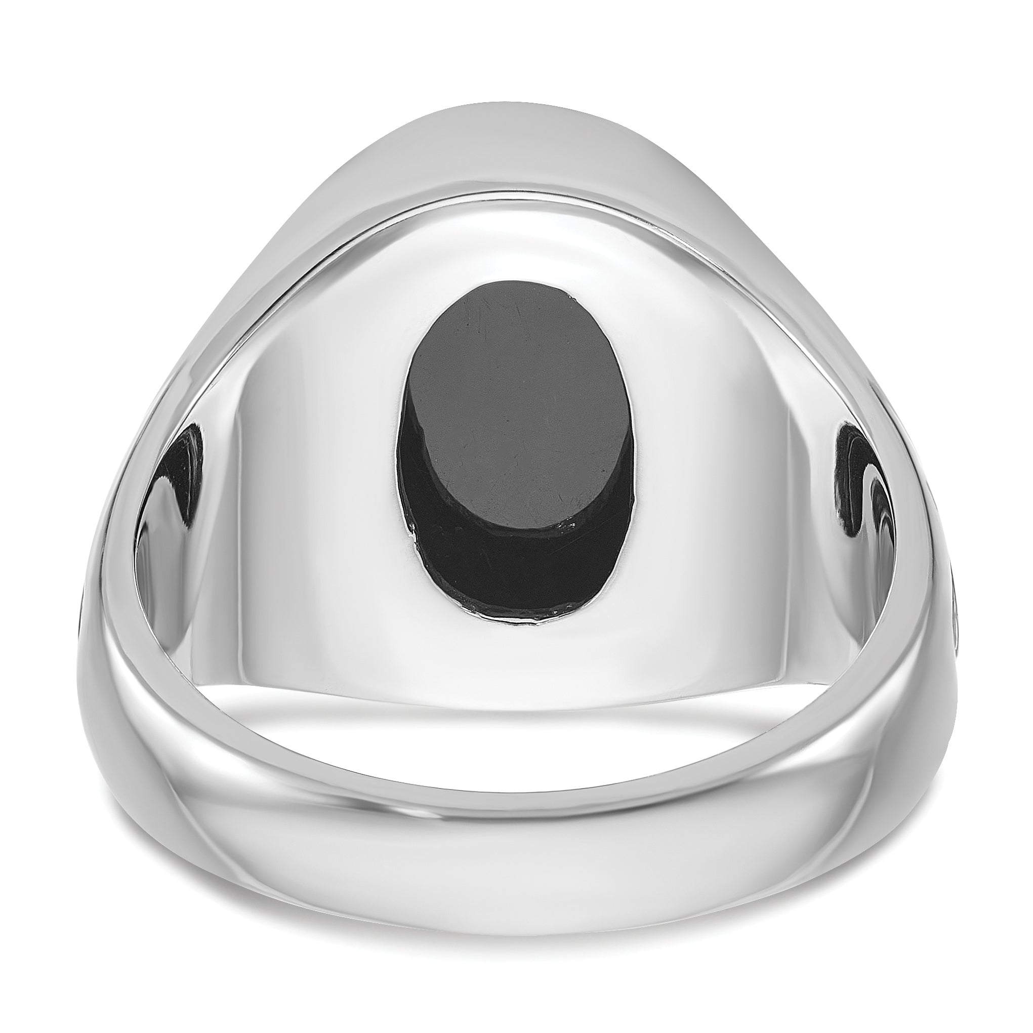 14k White Gold Mens Oval Gemstone Ring Mounting, Mounting Only - Sophia Jewelers