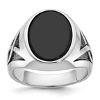 14k White Gold Mens Oval Gemstone Ring Mounting, Mounting Only - Sophia Jewelers