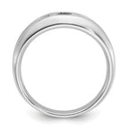 14k White Gold Men's Satin Lab Created Sapphire Diamond Ring Mounting - Sophia Jewelers