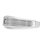 14k White Gold Center Channel Set and Prong Side Set Men's Ring Mounting, Mounting Only - Sophia Jewelers