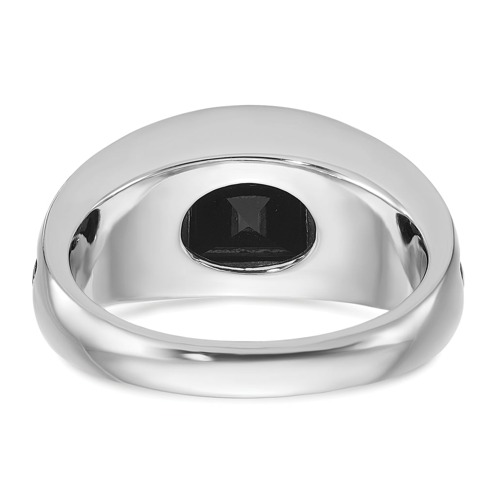 14k White Gold Mens Square Onyx and Diamond Ring Mounting, Mounting Only - Sophia Jewelers