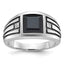 14k White Gold with Black Rhodium Mens Square Onyx and Diamond Complete Ring - Sophia Jewelers