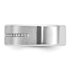 14k White Gold Mens Satin Sapphire/Diamond Ring Mounting, Mounting Only - Sophia Jewelers