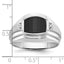 14k White Gold Mens Satin Barrel Onyx and Diamond Ring Mounting, Mounting Only - Sophia Jewelers