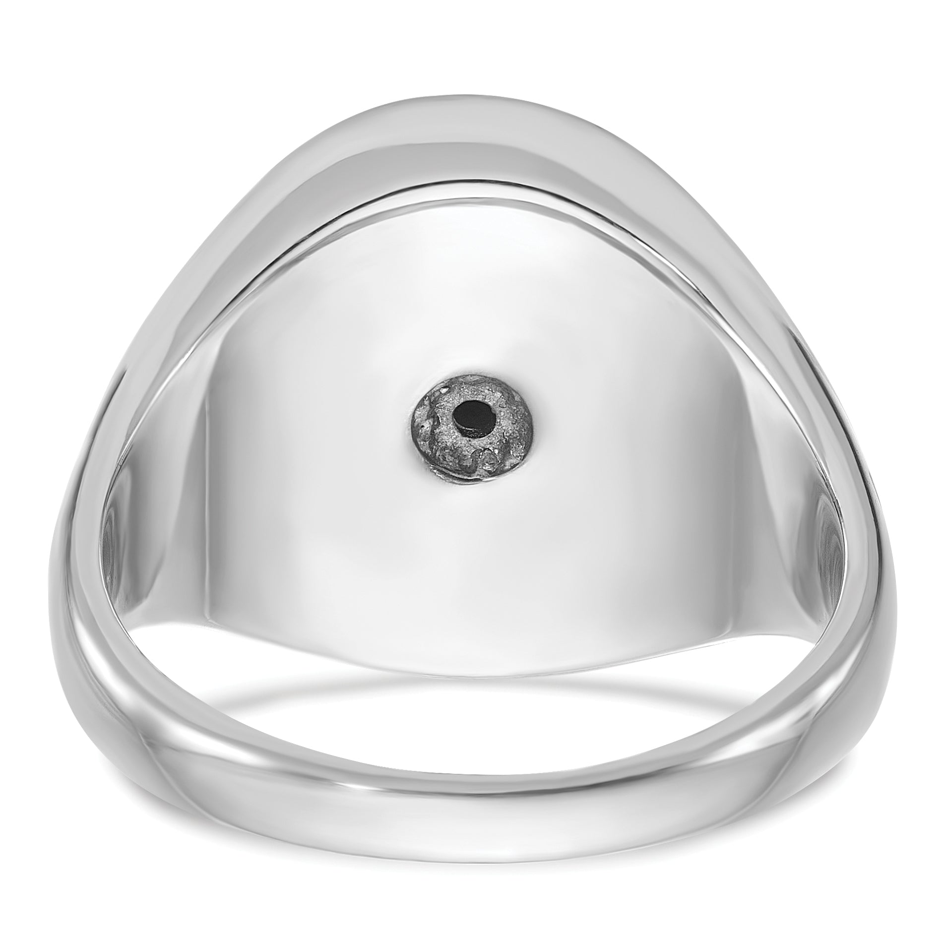 14k White Gold Mens Oval Onyx and 1/10 carat Diamond Complete Ring - Sophia Jewelers