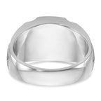 14k White Gold Mens Satin Barrel Lab Created Ruby and Diamond Complete Ring - Sophia Jewelers