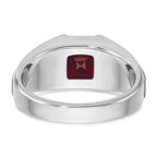 14k White Gold Mens Cushion Gemstone and Diamond Ring Mounting, Mounting Only - Sophia Jewelers