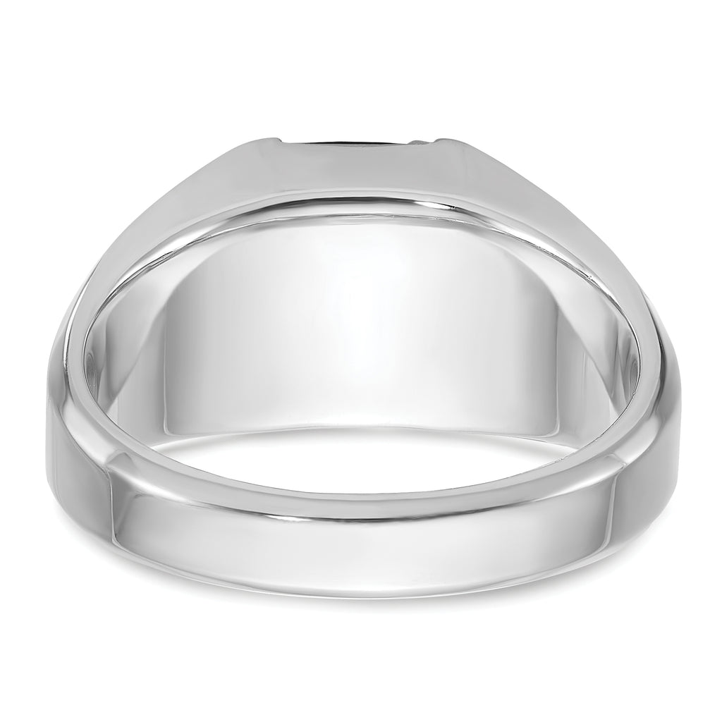 14k White Gold Mens Cushion Gemstone and Diamond Ring Mounting, Mounting Only - Sophia Jewelers