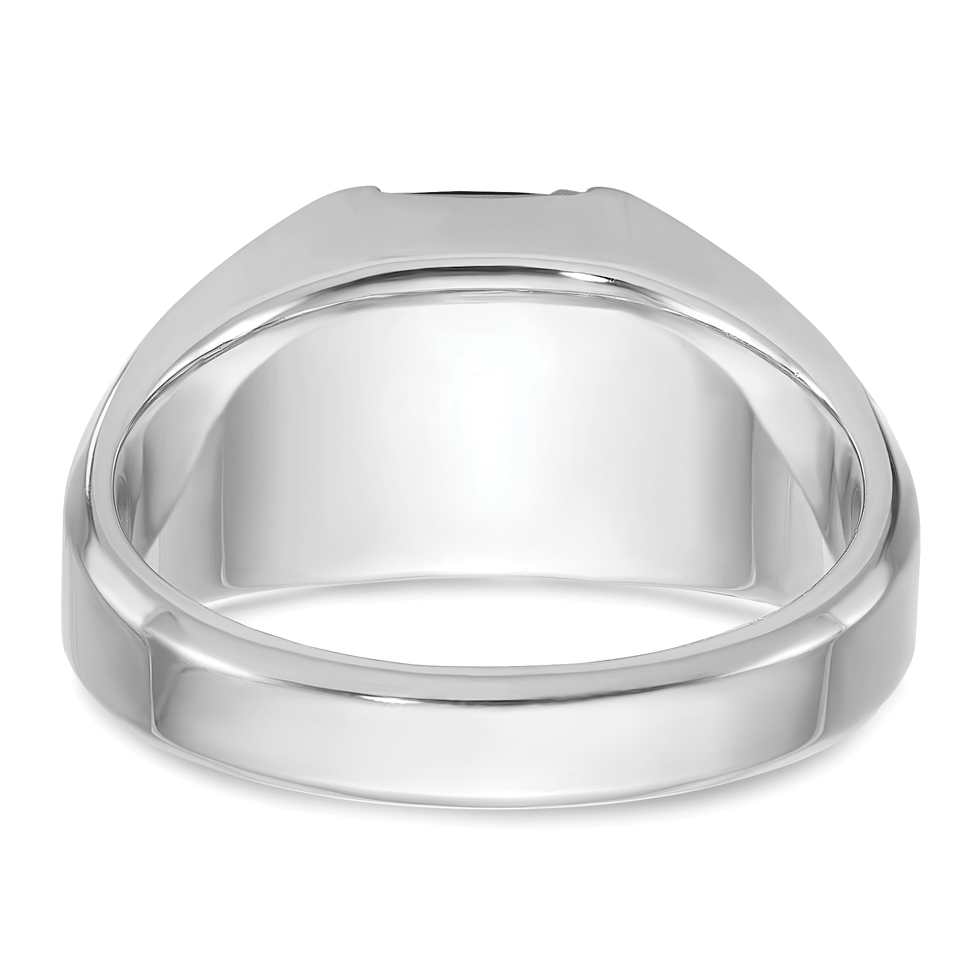 14k White Gold Mens Cushion Gemstone and Diamond Ring Mounting, Mounting Only - Sophia Jewelers