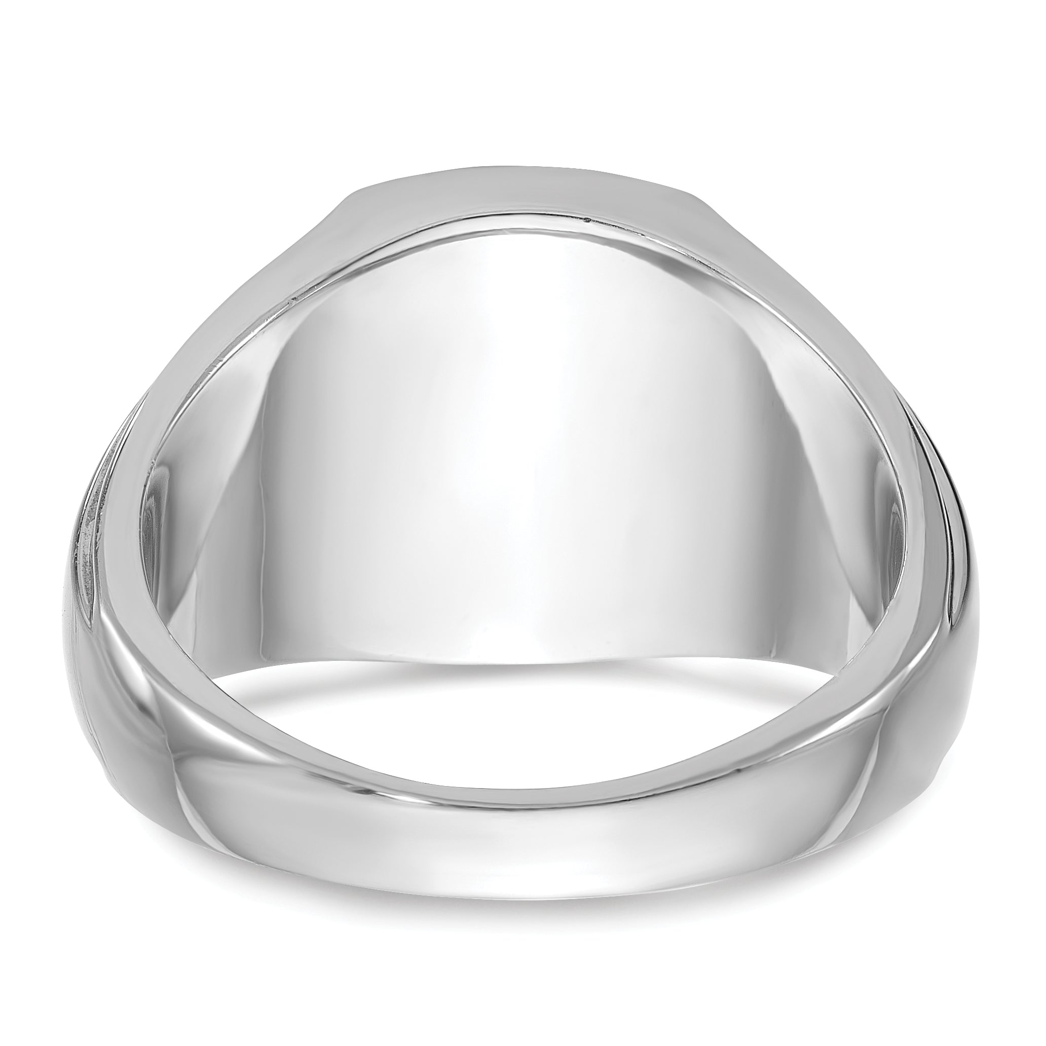 14k White Gold Mens Cushion Onyx and Diamond Ring Mounting, Mounting Only - Sophia Jewelers