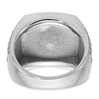 14k White Gold Mens Antiqued Cushion Onyx and 1/20 carat Diamond Complete Star Ring - Sophia Jewelers