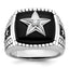 14k White Gold Mens Cushion Onyx and Diamond Star Ring Mounting, Mounting Only - Sophia Jewelers