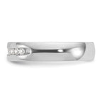 14k White Gold Men's Polished and Grooved 10-Stone Ring Mounting, Mounting Only - Sophia Jewelers