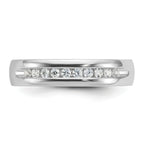 14k White Gold Men's Polished and Grooved 10-Stone Ring Mounting, Mounting Only - Sophia Jewelers