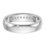 14k White Gold Men's Polished and Grooved 10-Stone Ring Mounting, Mounting Only - Sophia Jewelers