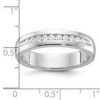 14k White Gold Men's Polished and Grooved 10-Stone Ring Mounting, Mounting Only - Sophia Jewelers