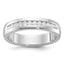 14k White Gold Men's Polished and Grooved 10-Stone Ring Mounting, Mounting Only - Sophia Jewelers