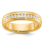 10k Men's Polished and Milgrain 11-Stone 1/4 Carat A Quality Diamond Ring