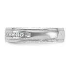 14k White Gold Men's Polished and Milgrain 11-Stone 1/4 Carat AA Quality Diamond Ring - Sophia Jewelers