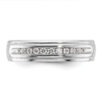14k White Gold Men's Polished and Milgrain 11-Stone Ring Mounting, Mounting Only - Sophia Jewelers
