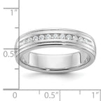 14k White Gold Men's Polished and Milgrain 11-Stone 1/4 Carat AA Quality Diamond Ring - Sophia Jewelers