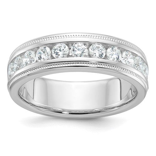Men's Eleven Stone Lab-Grown Diamond Ring in 14K White Gold (1 ct. tw.), Size 10 - Sophia Jewelers Main image