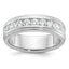 Men's Eleven Stone Lab-Grown Diamond Ring in 14K White Gold (1 ct. tw.), Size 10 - Sophia Jewelers