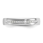 14k White Gold Men's Polished and Grooved Square 10-Stone 1/4 Carat AA Quality Diamond Ring - Sophia Jewelers