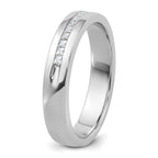 14k White Gold Men's Polished and Grooved Square 10-Stone 1/4 Carat AA Quality Diamond Ring - Sophia Jewelers