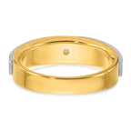 14k Two-tone 1/15 carat Lab Grown Diamond VS/SI+ G+ Complete Polished and Satin Men's Band