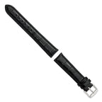Crocodile Grain Leather Watch Band in Black, 18mm - Sophia Jewelers