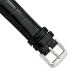 Crocodile Grain Leather Watch Band in Black, 18mm