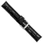 Crocodile Grain Leather Watch Band in Black, 18mm - Sophia Jewelers