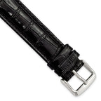 Crocodile Grain Leather Watch Band in Black, 18mm - Sophia Jewelers