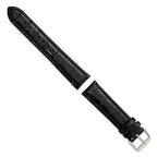 Crocodile Grain Leather Watch Band in Black, 18mm - Sophia Jewelers