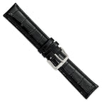 Crocodile Grain Leather Watch Band in Black, 18mm - Sophia Jewelers