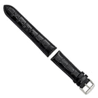 Black Crocodile-Grain Chronograph Watch Band in Leather, 24mm - Sophia Jewelers