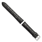 Crocodile Grain Leather Watch Band in Black, 18mm - Sophia Jewelers
