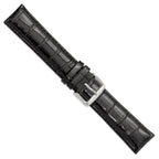 Crocodile Grain Leather Watch Band in Black, 18mm - Sophia Jewelers