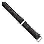 Crocodile Grain Leather Watch Band in Black, 18mm - Sophia Jewelers